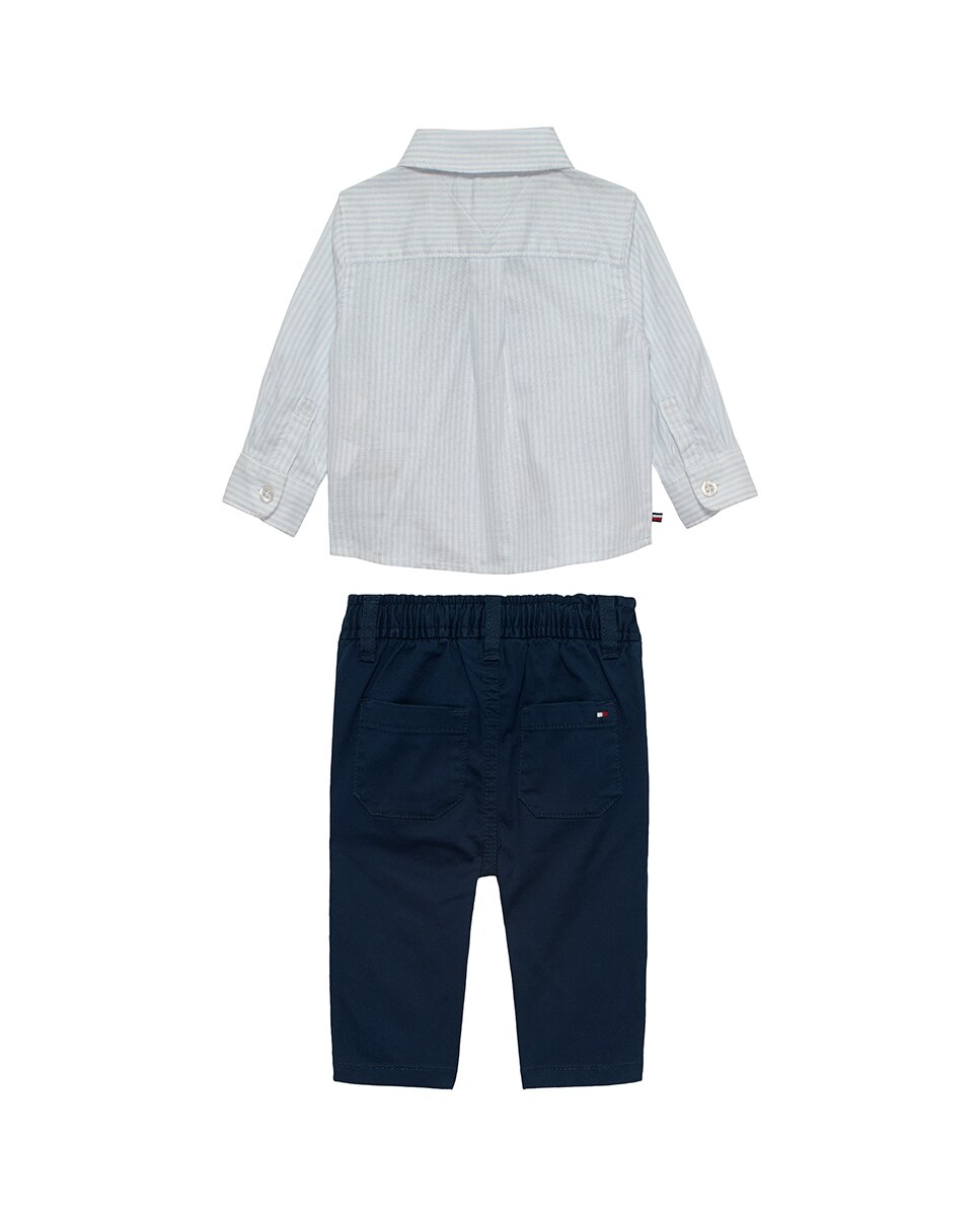 Conjunto de Camisa e Bermudas de Bebé Tommy Hilfiger Azul-2