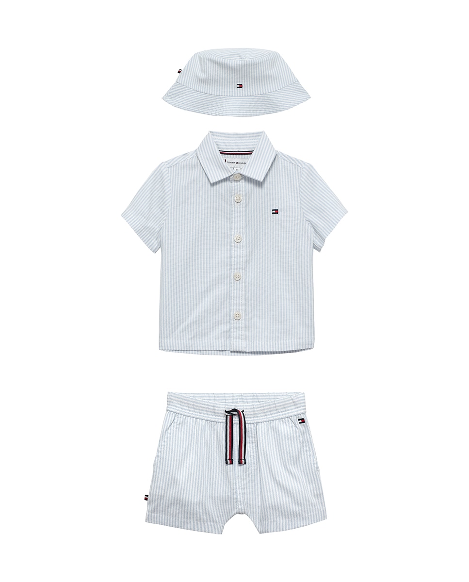 Imagem 0 de Conjunto de Bebé com Camisa, Calções e Chapéu
