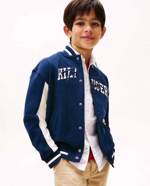 Imagen 0 de Sudadera de niño estilo bomber y logo frontal bordado
