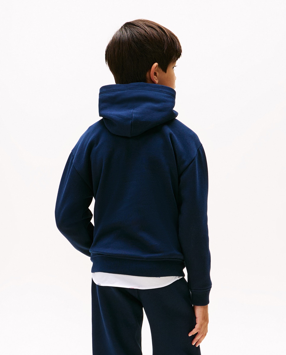 Sweatshirt com capuz e logótipo à frente Azul-marinho-2