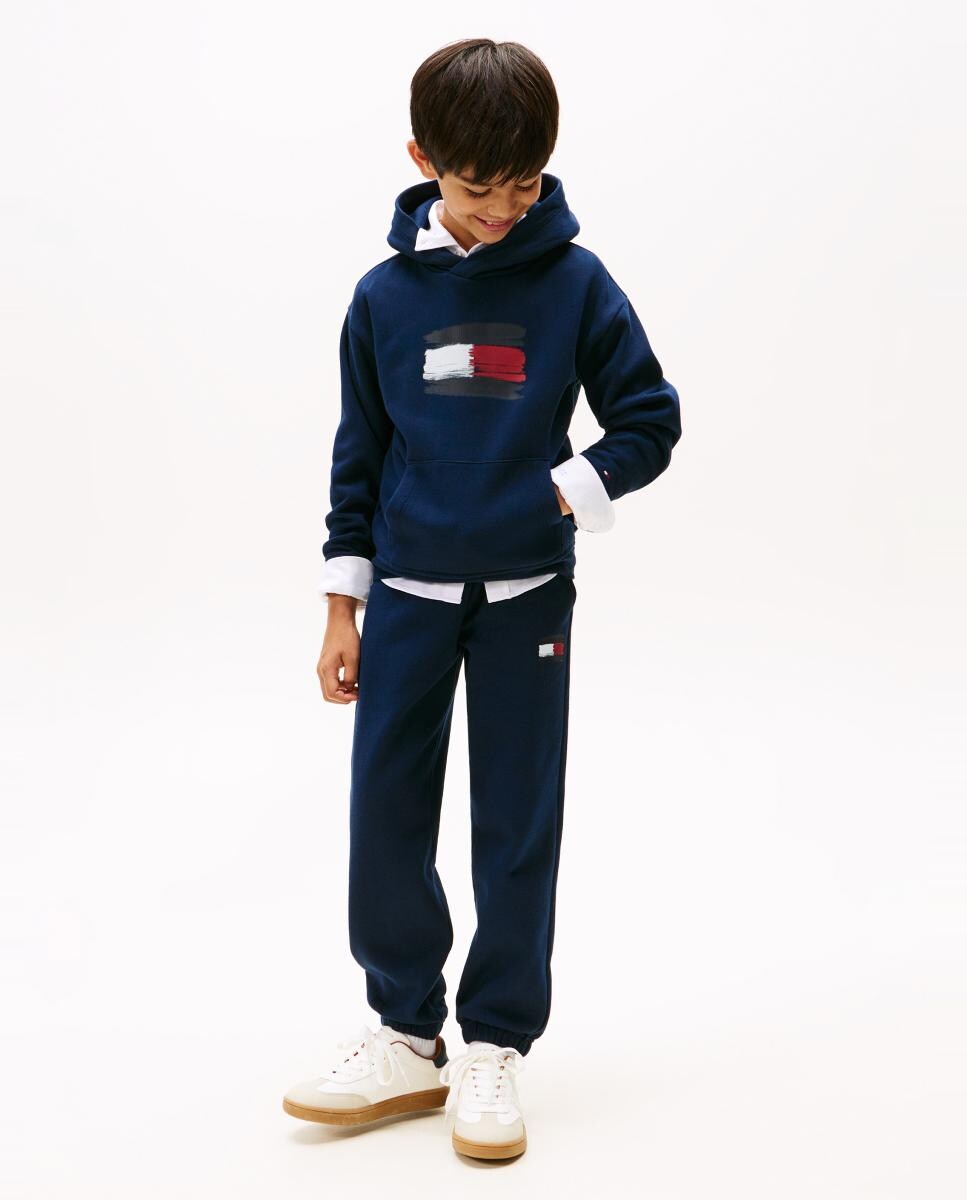 Sweatshirt com capuz e logótipo à frente Azul-marinho-4