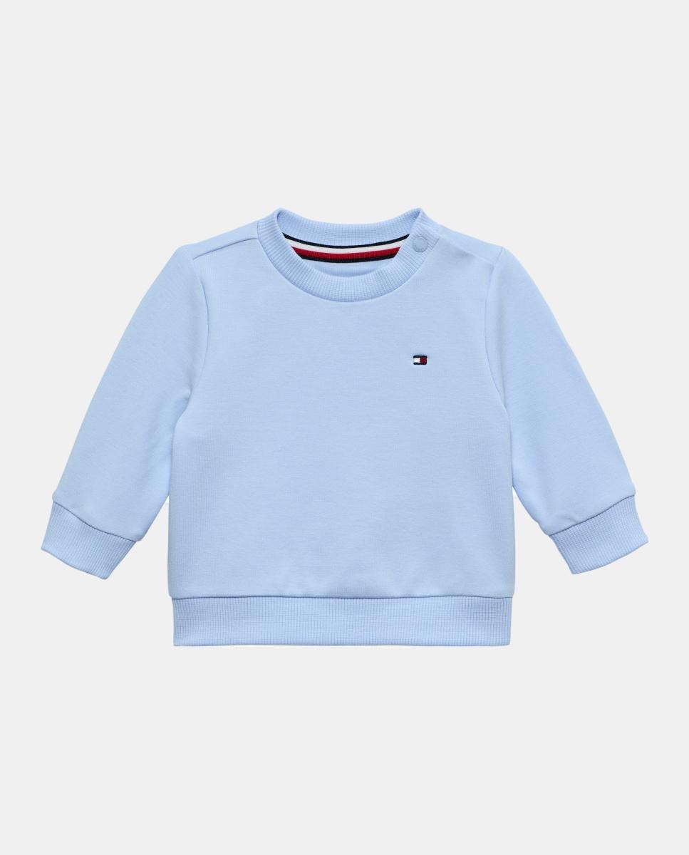 Sweatshirt de Bebé com Logótipo Bordado Azul-1