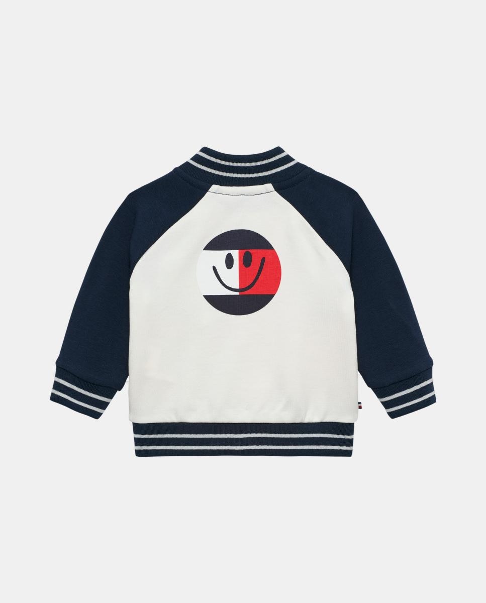Sweatshirt de Bebé Estilo Blusão Bomber com Logótipo Traseiro Tommy Hilfiger Azul-2