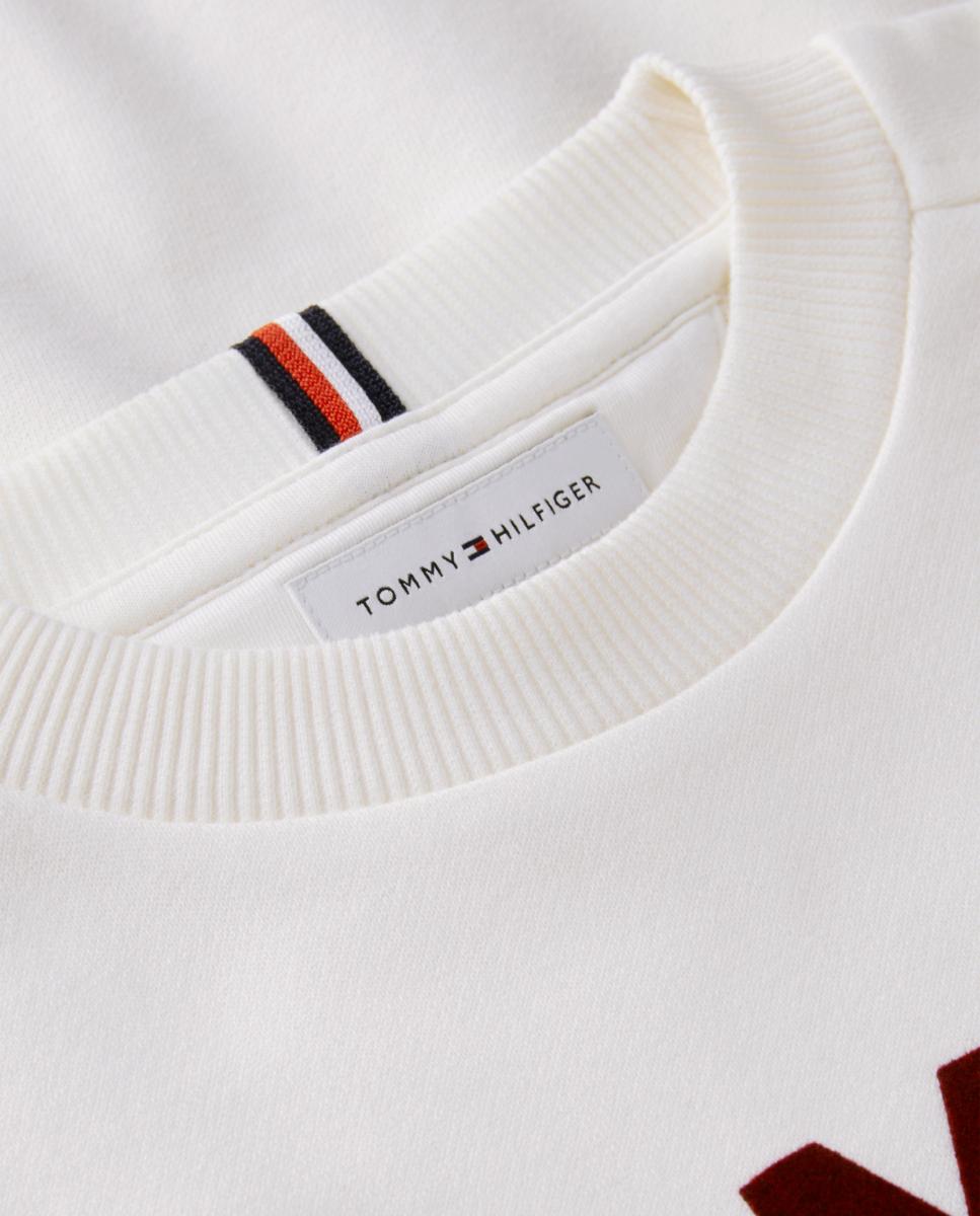 Sweatshirt com Decote Redondo Branco-2