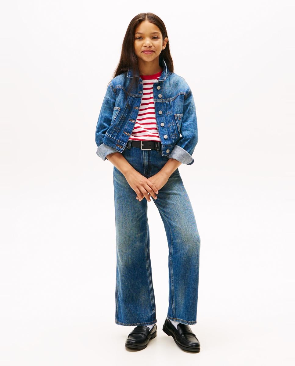 Blusão de Ganga com Logótipo nas Costas Azul-4