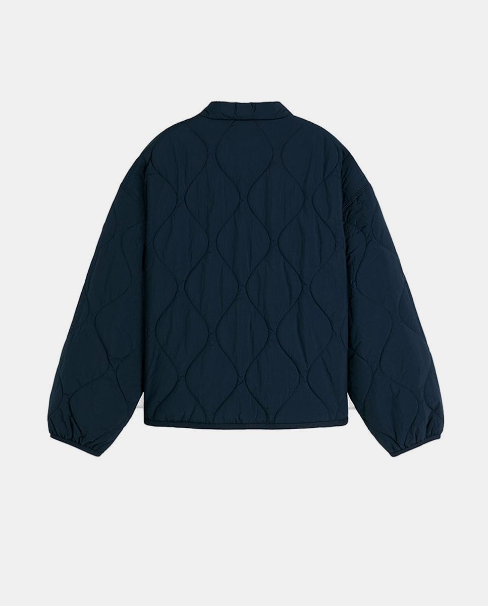 Casaco Acolchoado com Desenho Quilted Azul-marinho-2