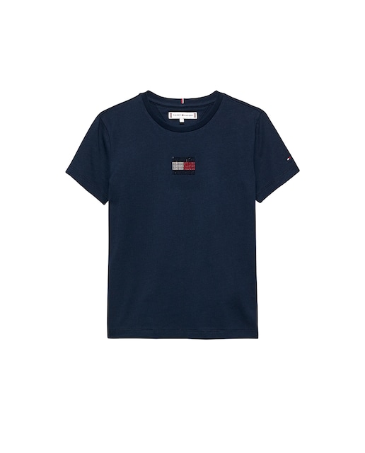 Imagen 0 de Camiseta de manga corta de bebé niña con logo frontal de pedrería