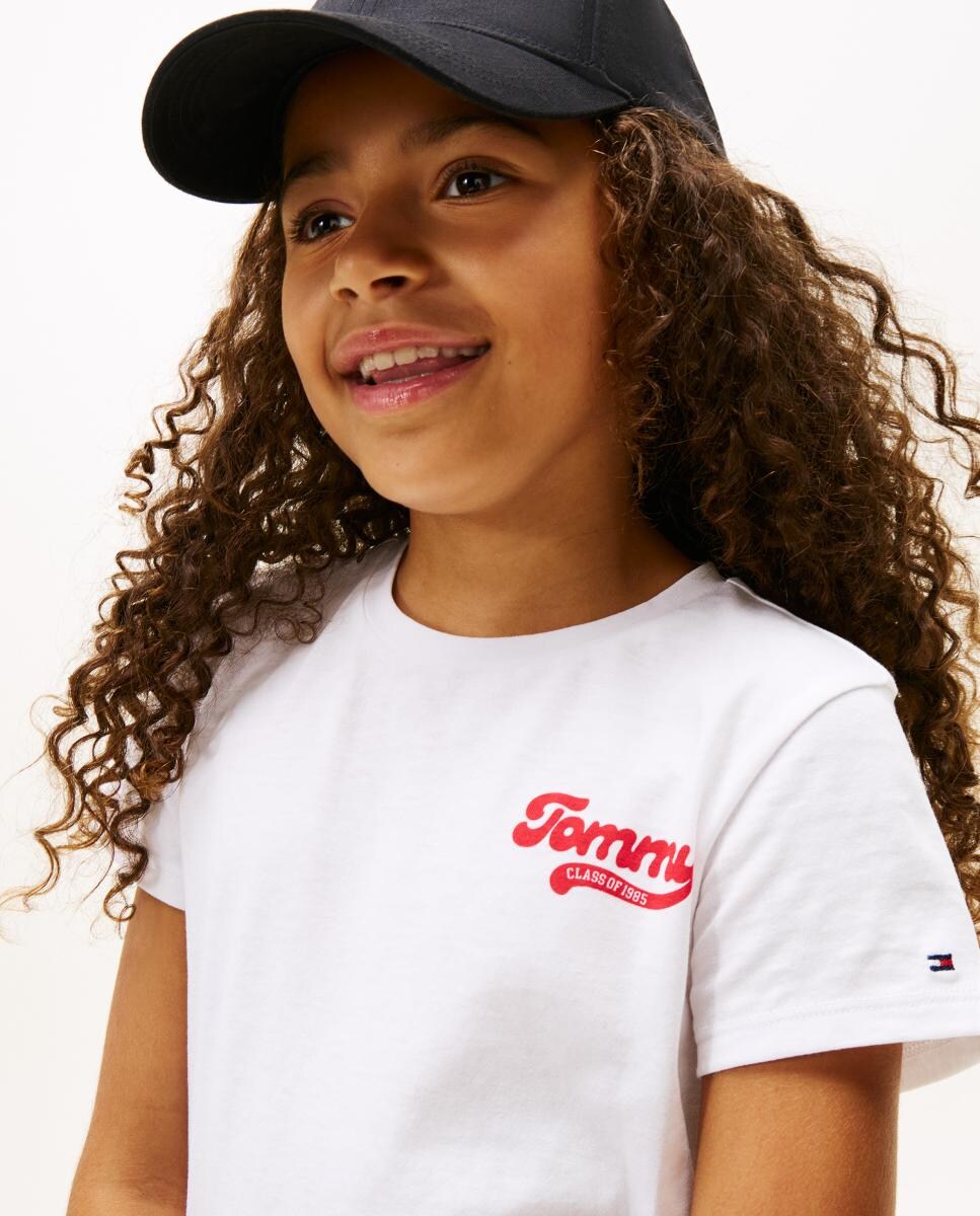 T-shirt de Manga Curta com Logótipo Varsity Branco-3