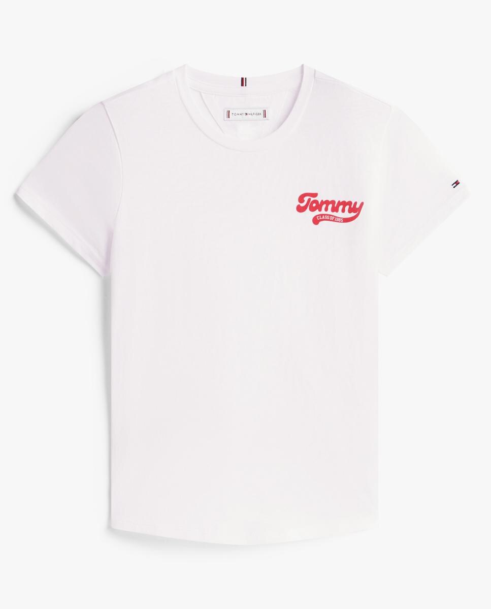 T-shirt de Manga Curta com Logótipo Varsity Branco-5