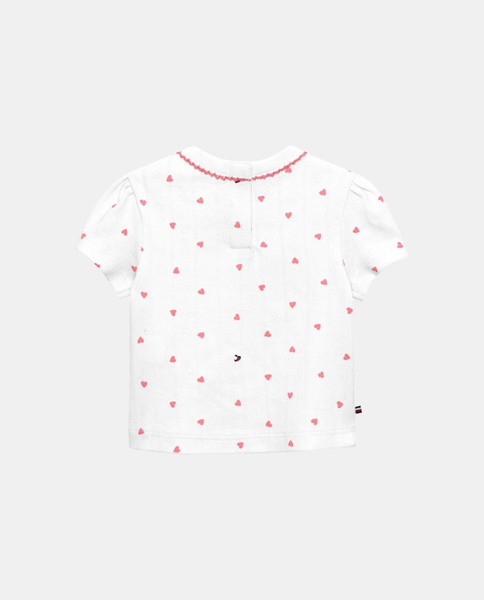 Camiseta de bebé niña de pointelle con corazones - Tommy Hilfiger - Blanco Blanco-2