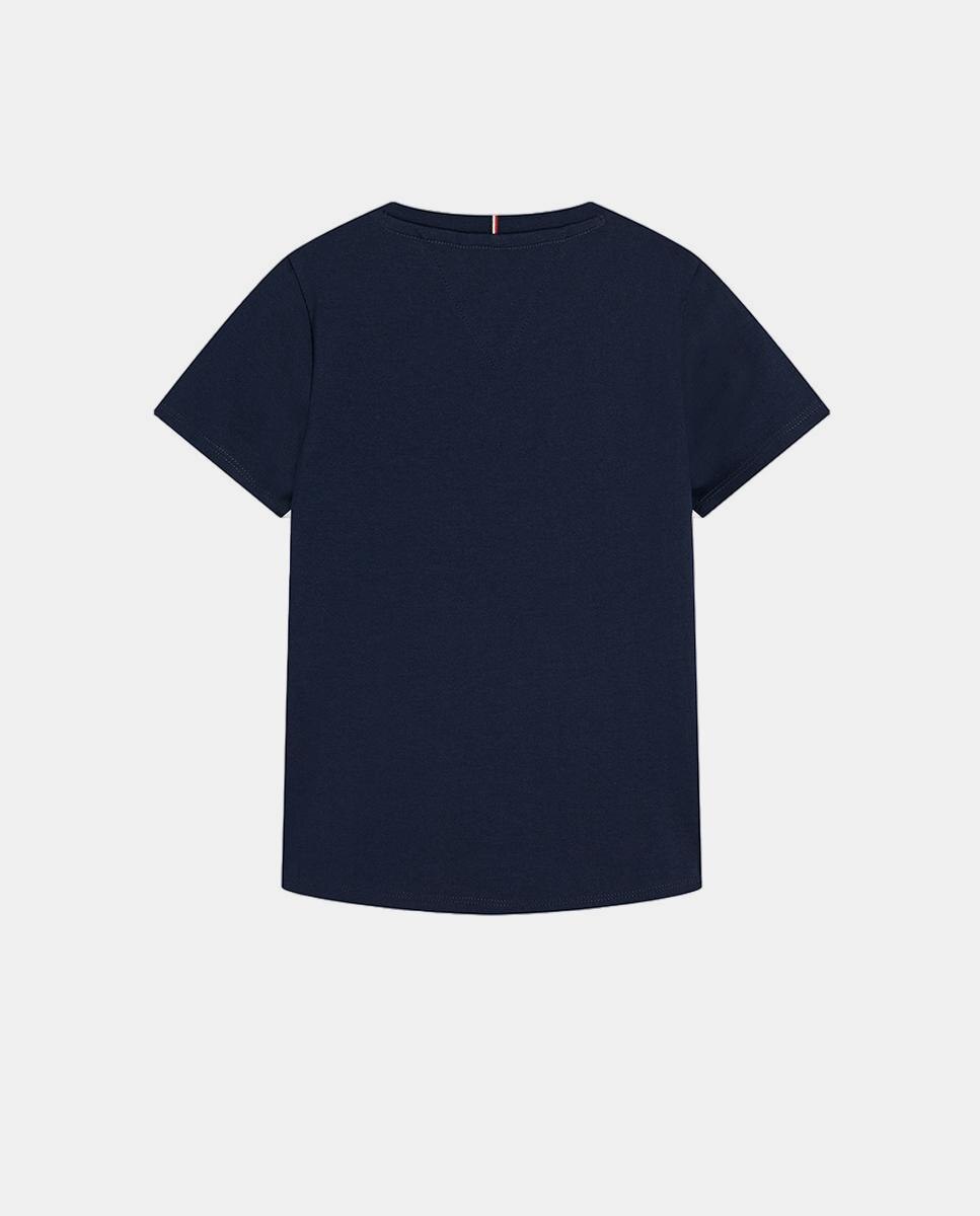 Camiseta de niña de manga corta con logo bordado - Tommy Hilfiger - Azul marino Azul marino-2