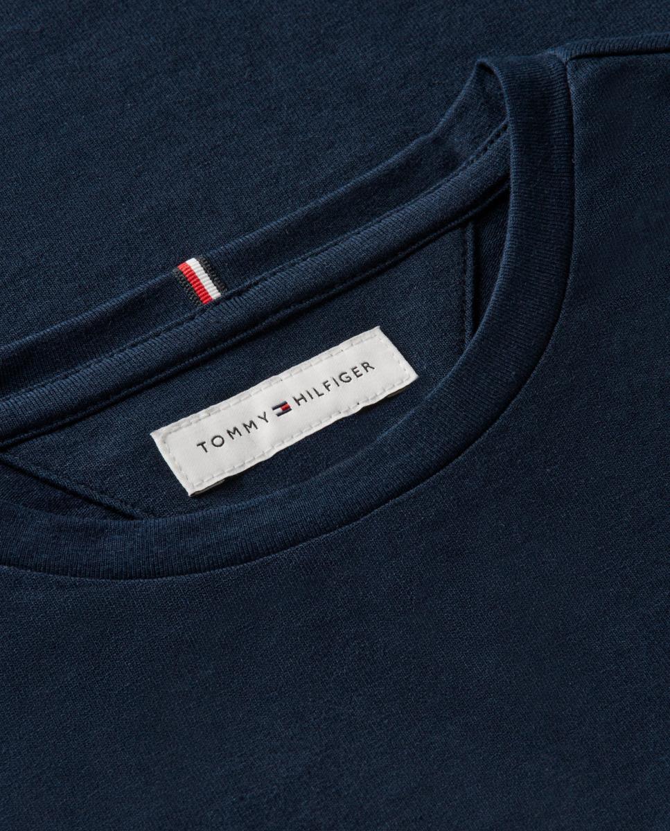Camiseta de niña de manga corta con logo bordado - Tommy Hilfiger - Azul marino Azul marino-3
