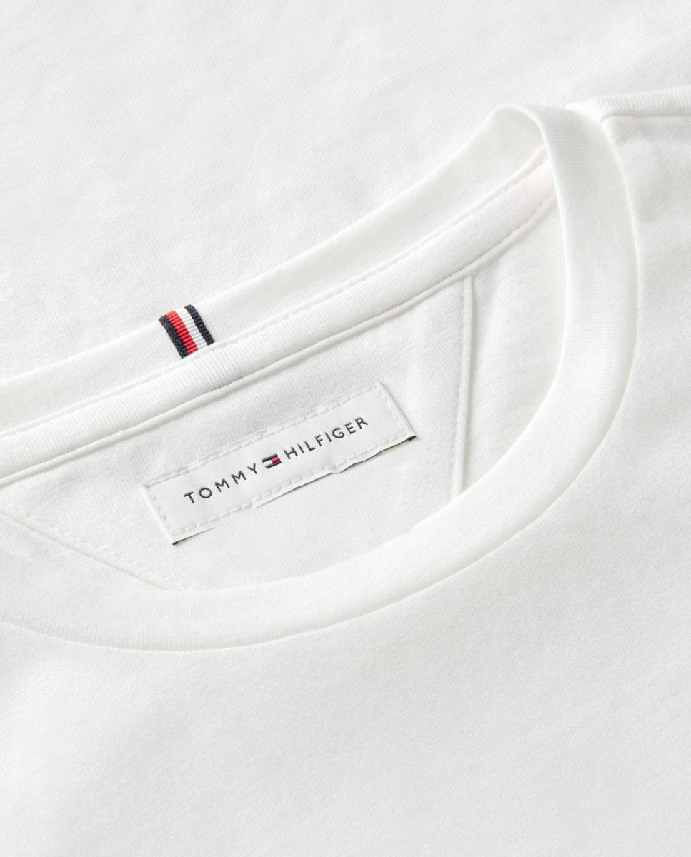 Camiseta de niña de manga corta con logo bordado - Tommy Hilfiger - Blanco Blanco-3