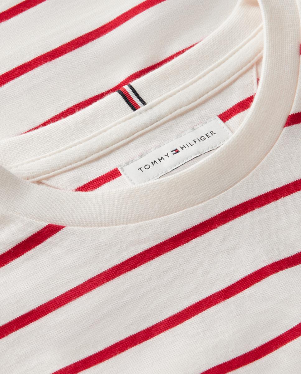 Camiseta de niña de manga larga con logo bordado - Tommy Hilfiger - Rojo Rojo-3
