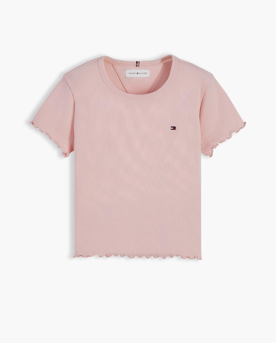 Imagem 0 de T-shirt Canelada com Acabamento Ondulado
