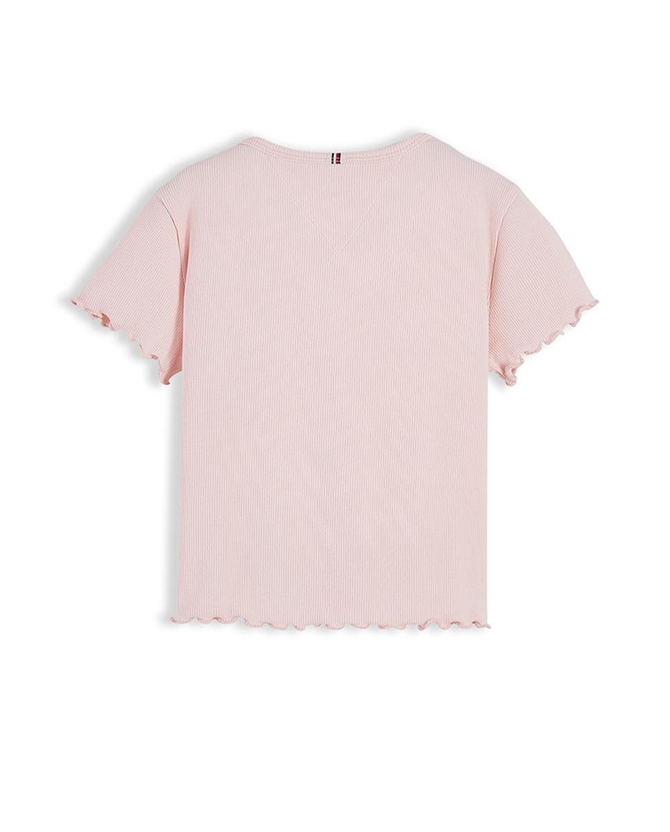 T-shirt Canelada com Acabamento Ondulado Tommy Hilfiger Rosa-2
