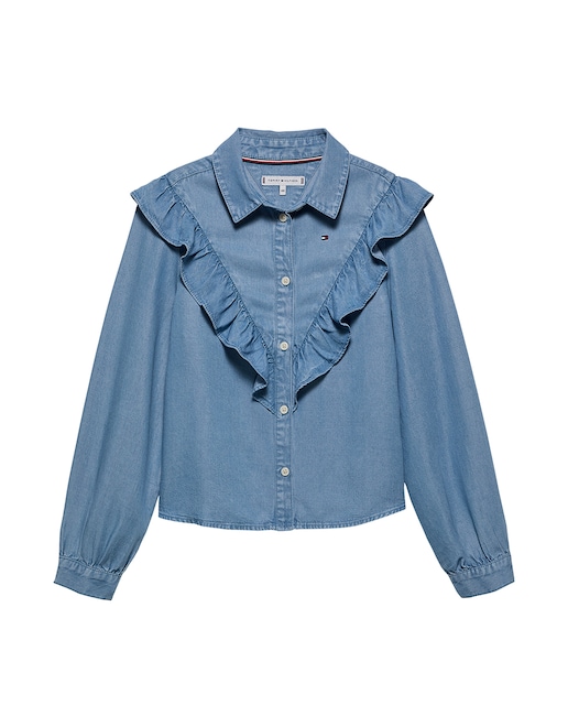 Imagem 0 de Blusa de Ganga de Bebé com Folhos