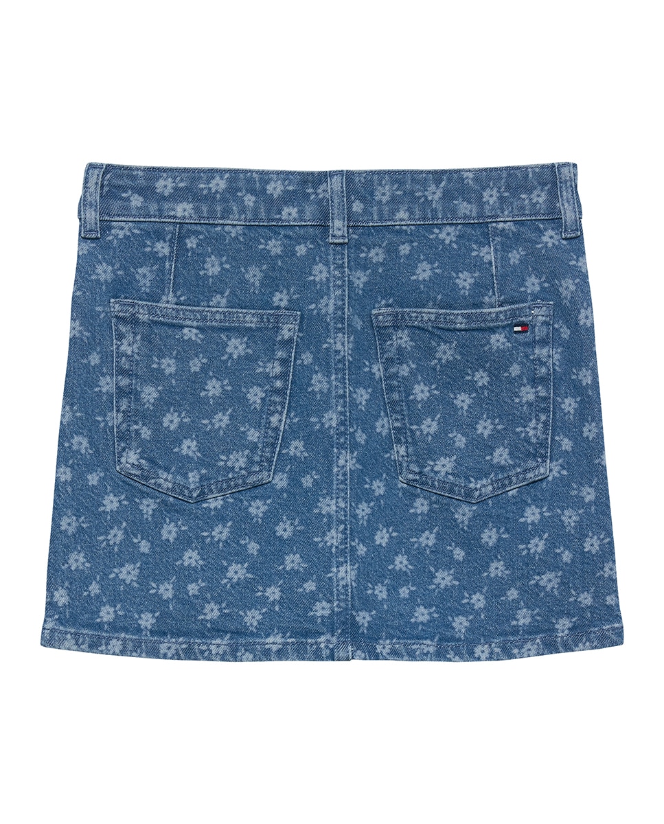 Saia de Ganga de Bebé com Estampado Floral Azul-2