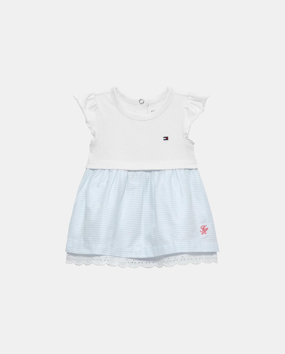 Vestido de bebé niña con falda de popelín - Tommy Hilfiger - Azul Azul-1