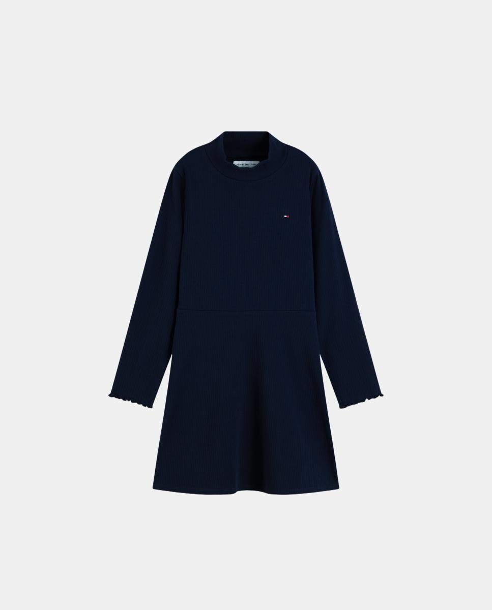 Imagem 0 de Vestido de Malha Canelada com Gola Alta