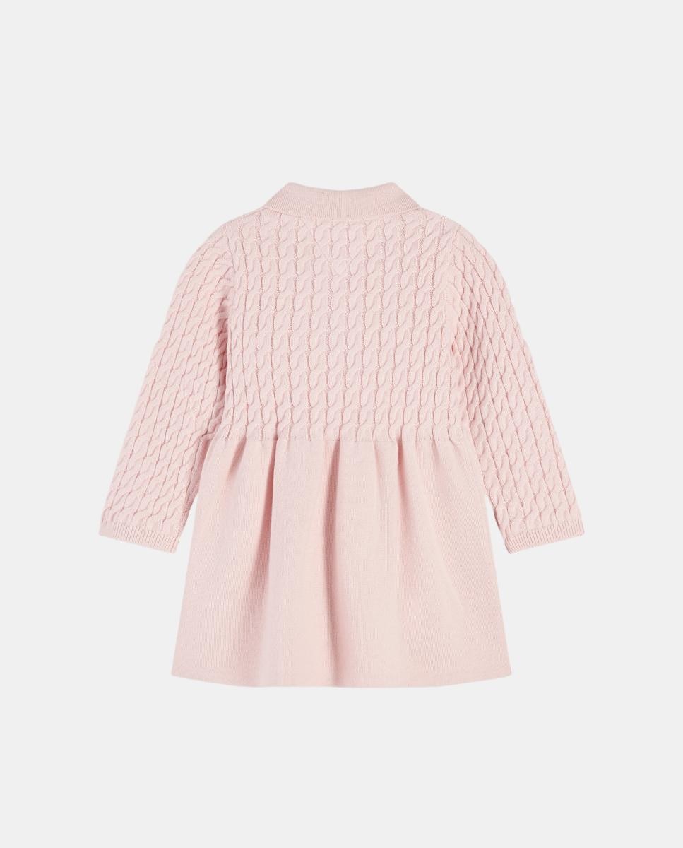 Vestido de Malha do Cabo de Bebé com Manga Comprida Tommy Hilfiger Rosa-2