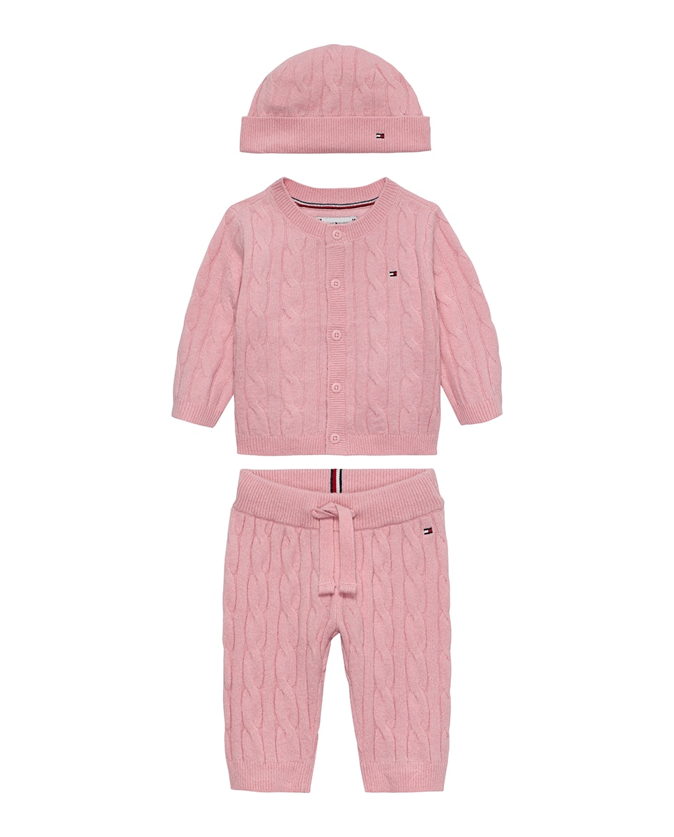 Imagem 0 de Conjunto de Três Peças de Malha de Bebé