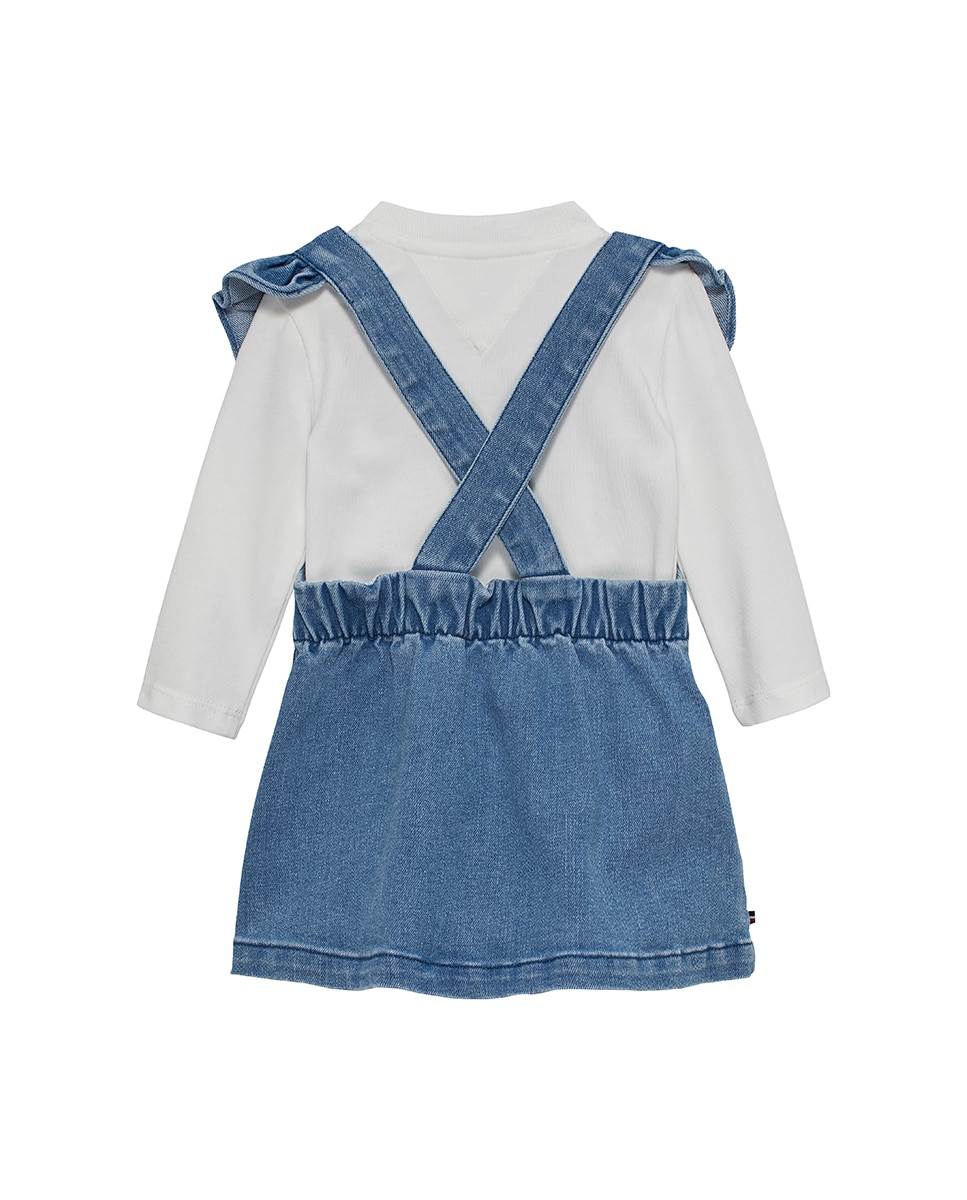Conjunto de T-shirt e Jardineiras de Ganga de Bebé Tommy Hilfiger Azul-2