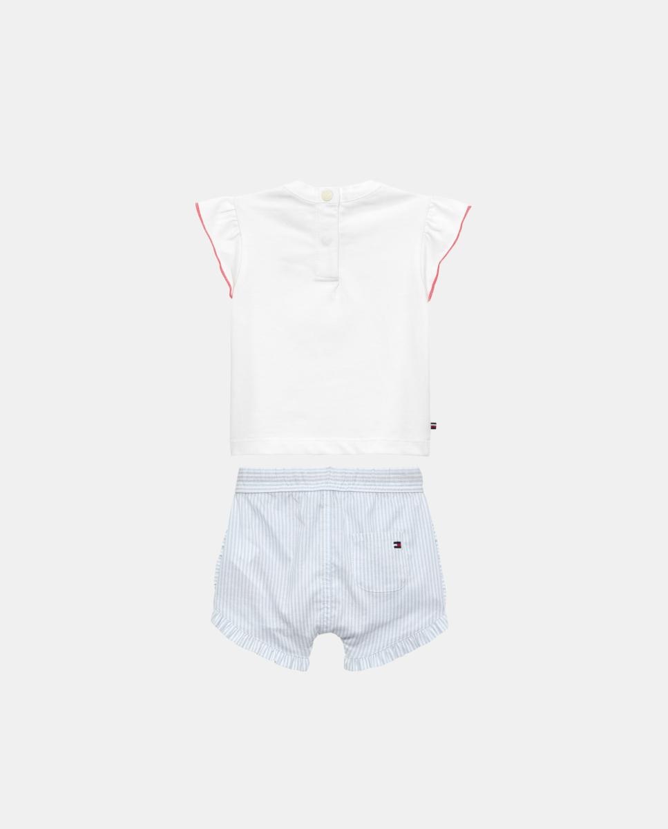 Conjunto de Bebé com T-shirt e Calções Azul-2