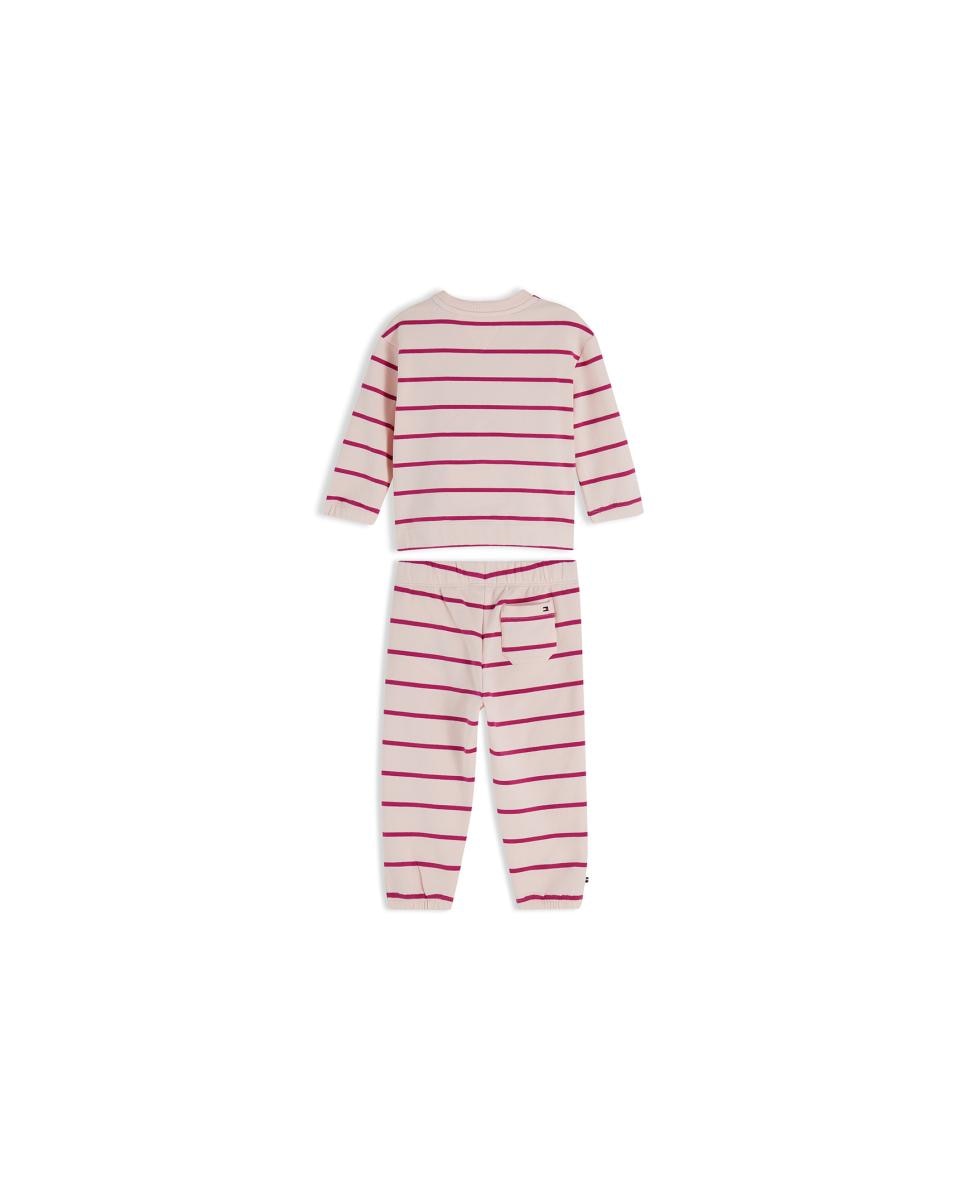 Conjunto de Sweatshirt e Calças de Bebé Rosa-2