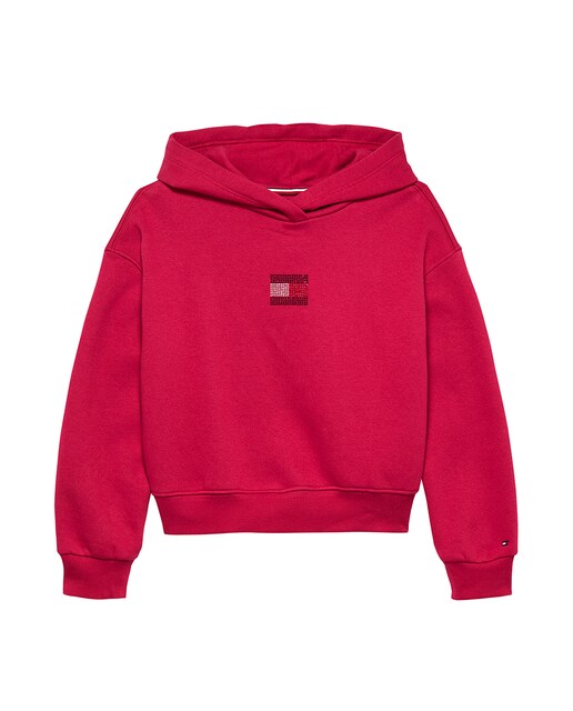 Imagen 0 de Sudadera de bebé niña con capucha y logo frontal de pedrería
