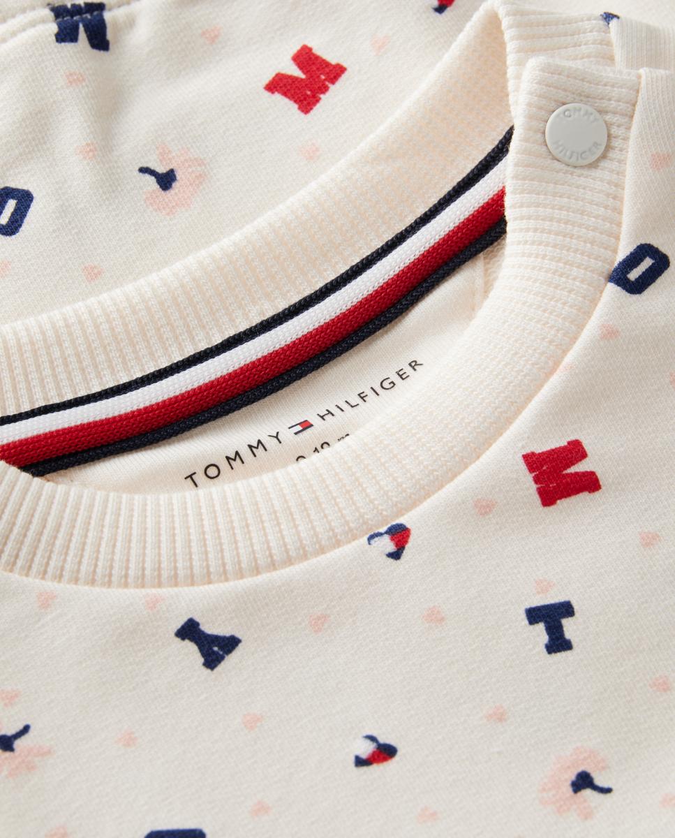 Sweatshirt de Bebé sem Capuz Tommy Hilfiger Branco-3