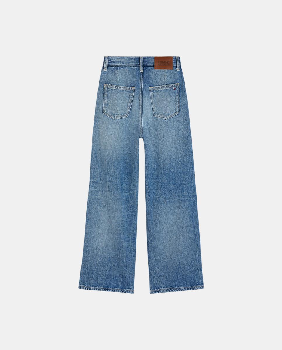 Pantalón vaquero de niña de corte mabel con bolsillos - Tommy Hilfiger - Azul Azul-2
