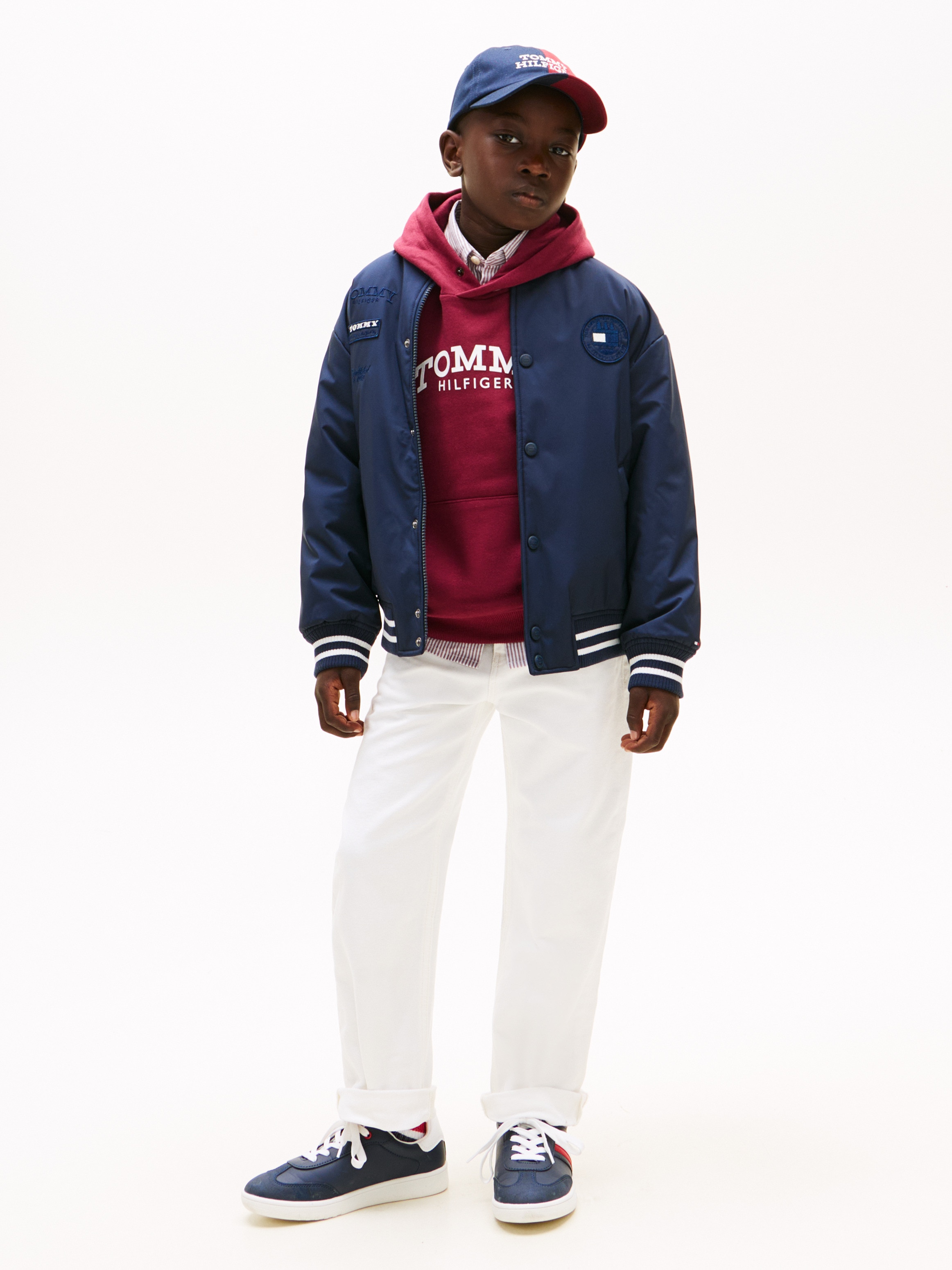 Blusão Tipo Bomber com Logótipo Traseiro Tommy Hilfiger Azul-4