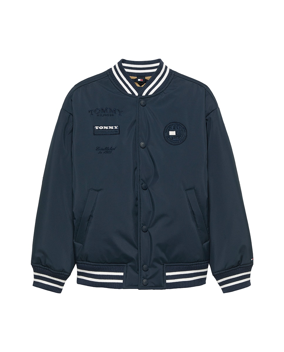 Blusão Tipo Bomber com Logótipo Traseiro Tommy Hilfiger Azul-5