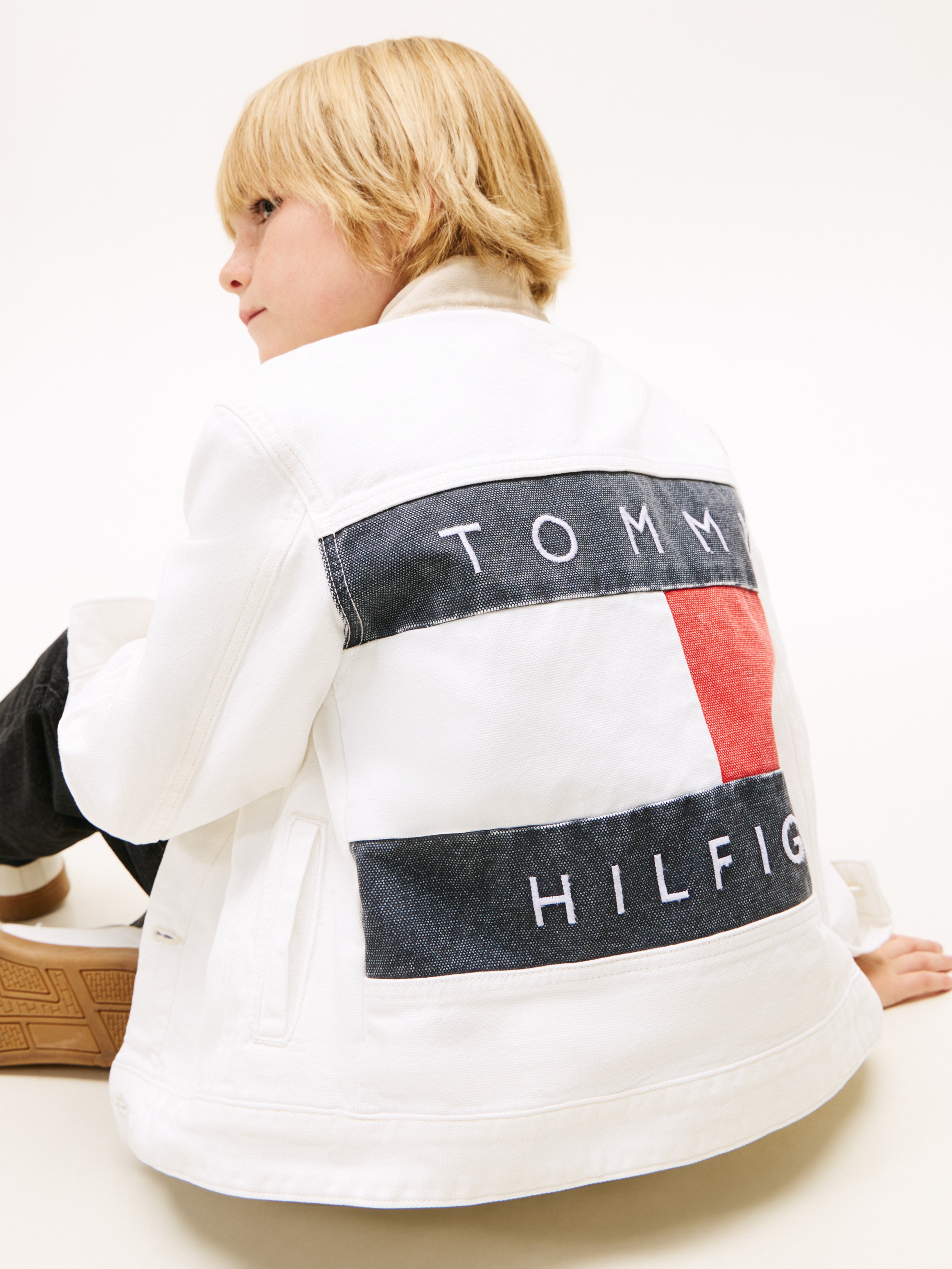 Blusão de Ganga com Logótipo Traseiro Tommy Hilfiger Branco-2
