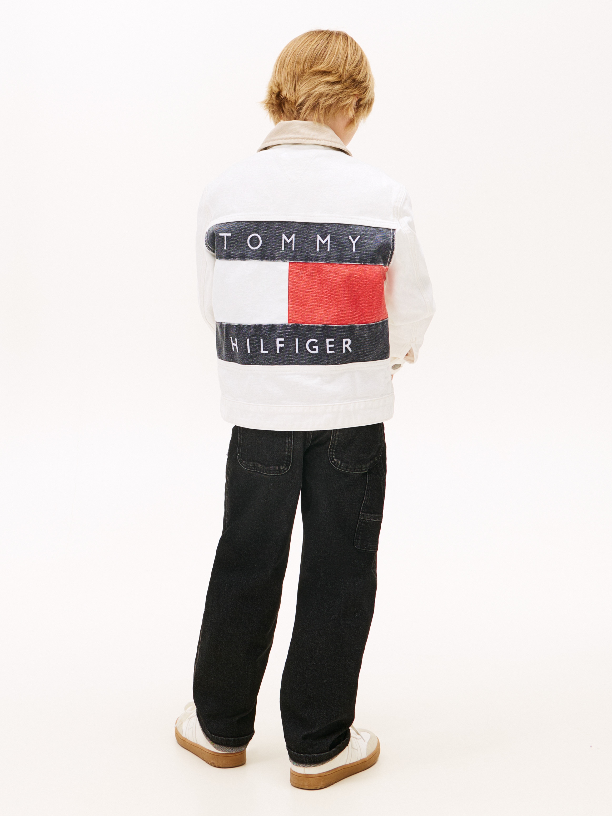 Blusão de Ganga com Logótipo Traseiro Tommy Hilfiger Branco-4