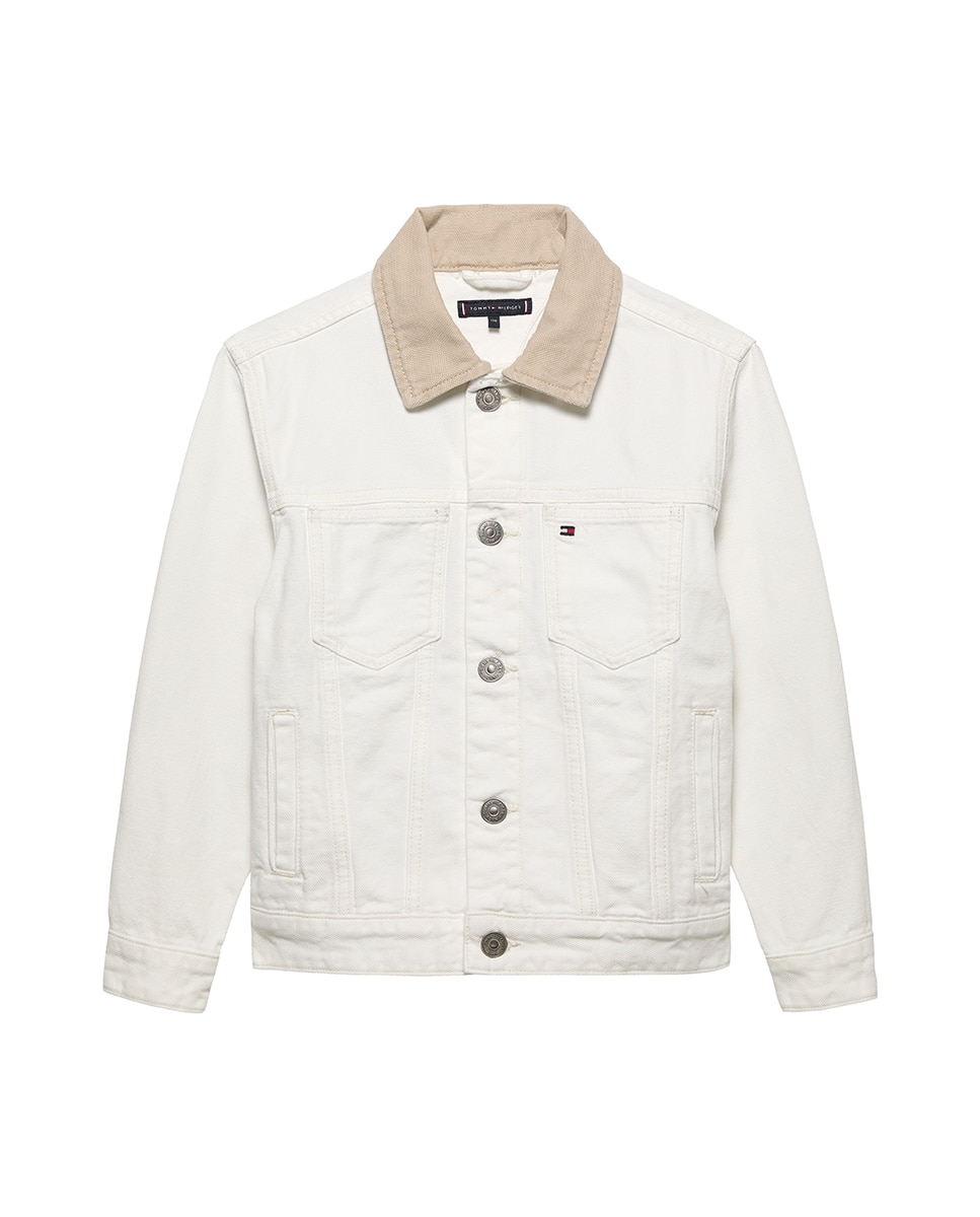 Blusão de Ganga com Logótipo Traseiro Tommy Hilfiger Branco-5