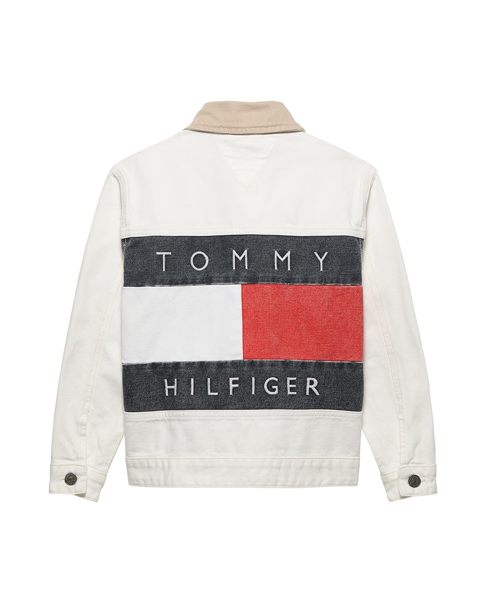 Blusão de Ganga com Logótipo Traseiro Tommy Hilfiger Branco-6