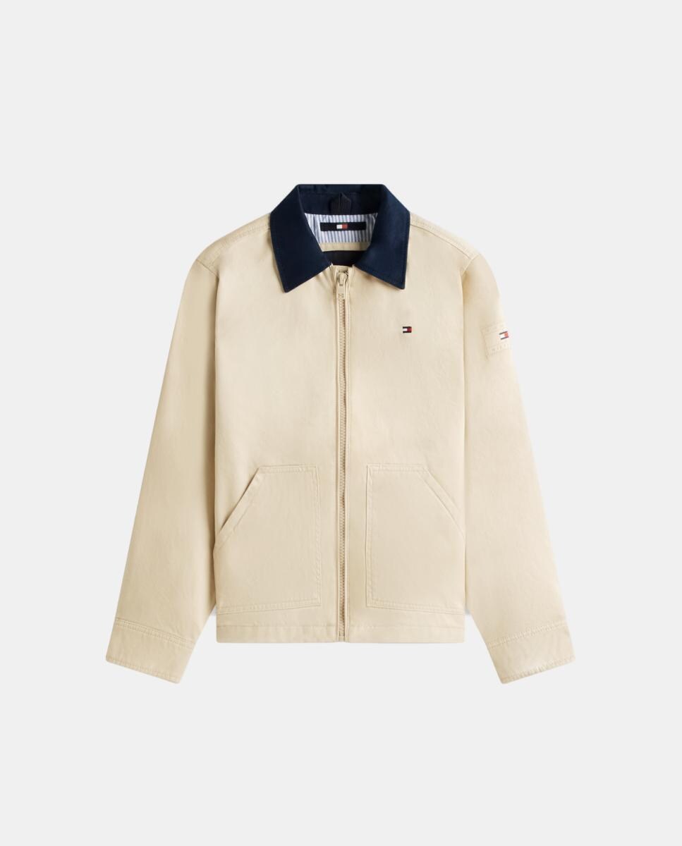 Blusão com Gola em Contraste Castanho-6