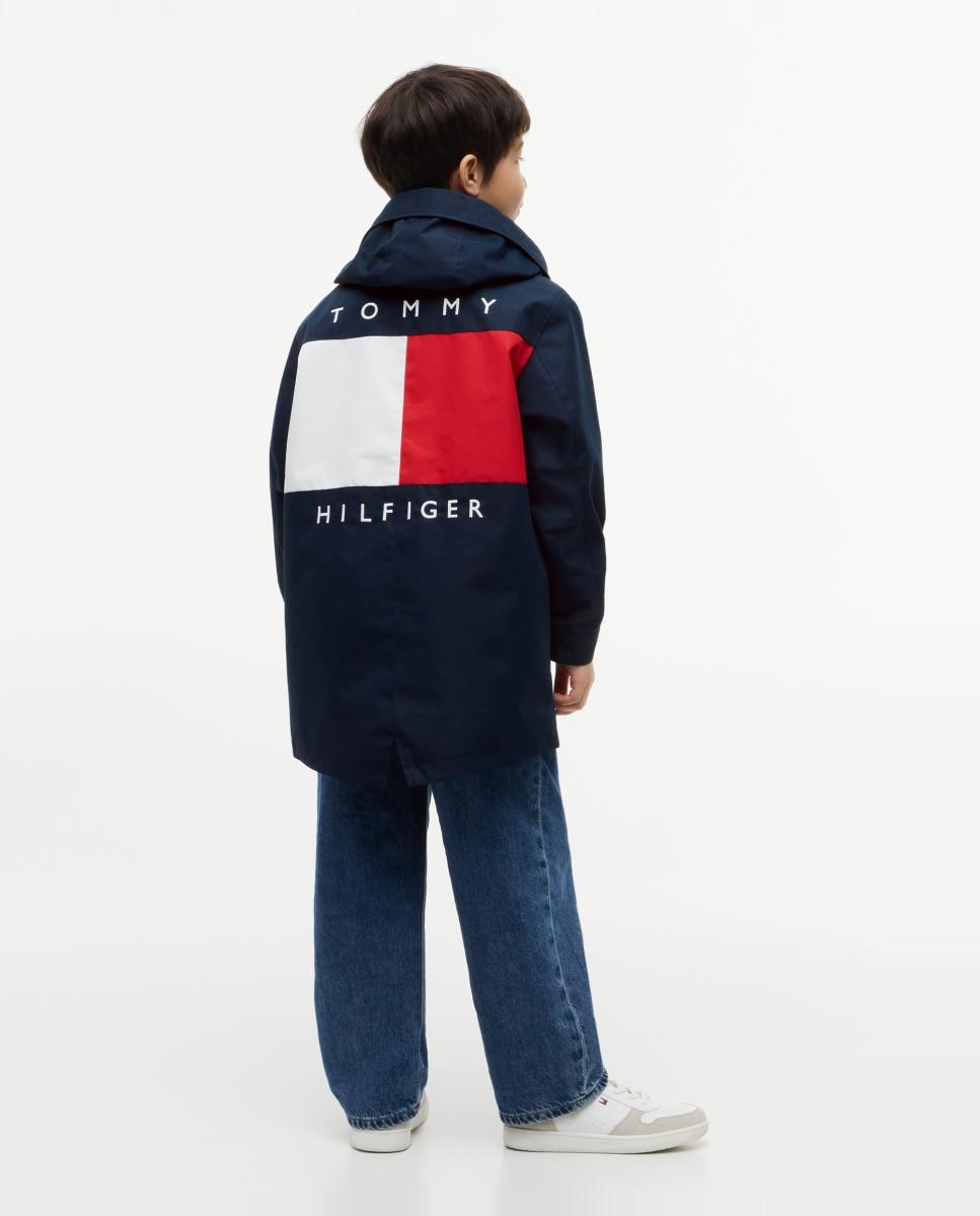 Parka com Bandeira da Marca nas Costas Tommy Hilfiger Azul-2