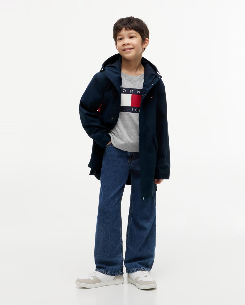 Parka com Bandeira da Marca nas Costas Tommy Hilfiger Azul-4