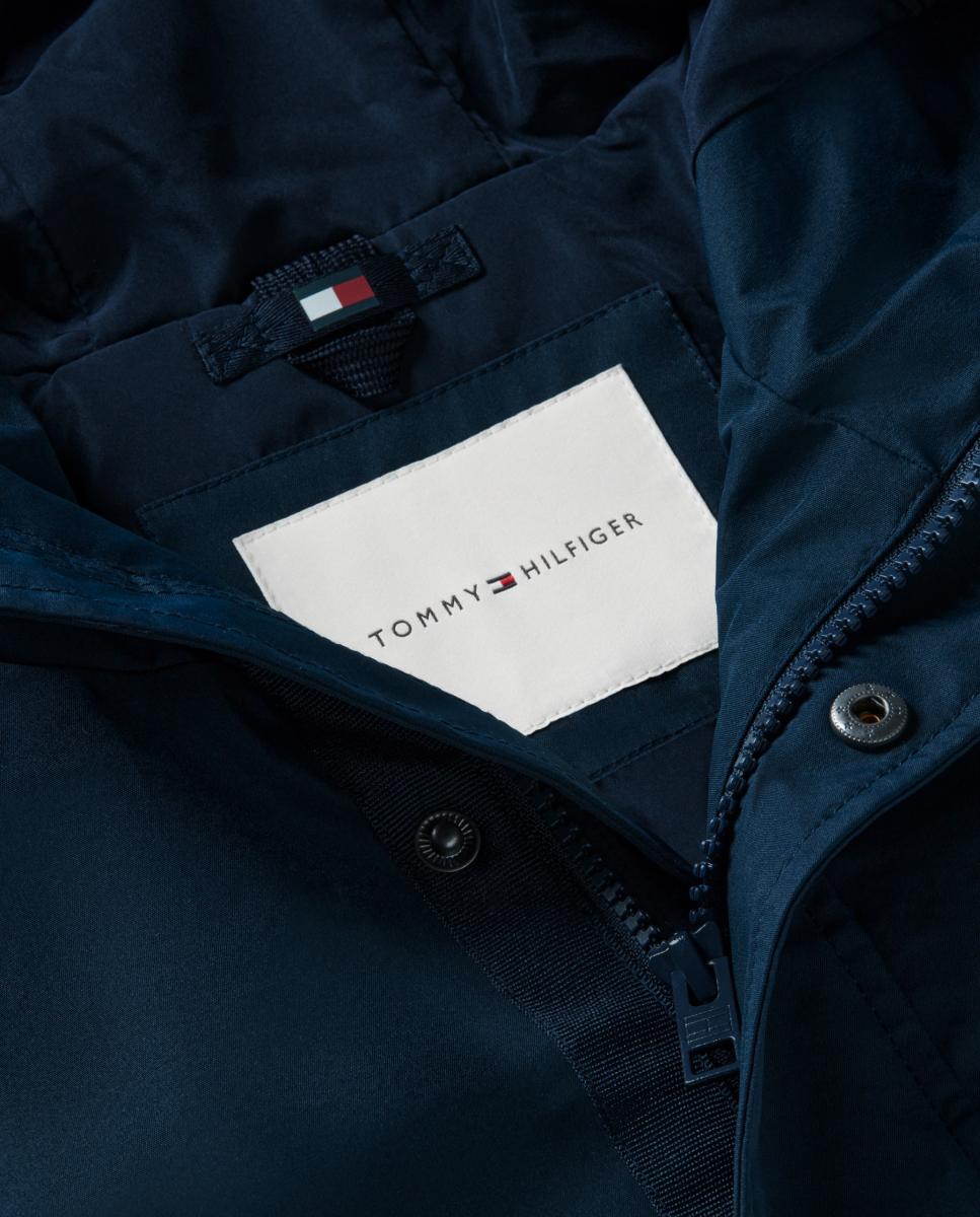 Parka com Bandeira da Marca nas Costas Azul-5
