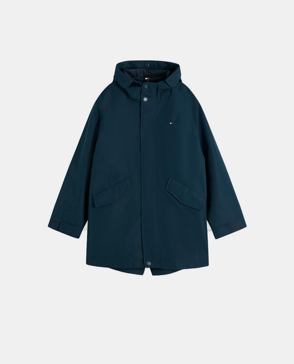 Parka com Bandeira da Marca nas Costas Tommy Hilfiger Azul-5