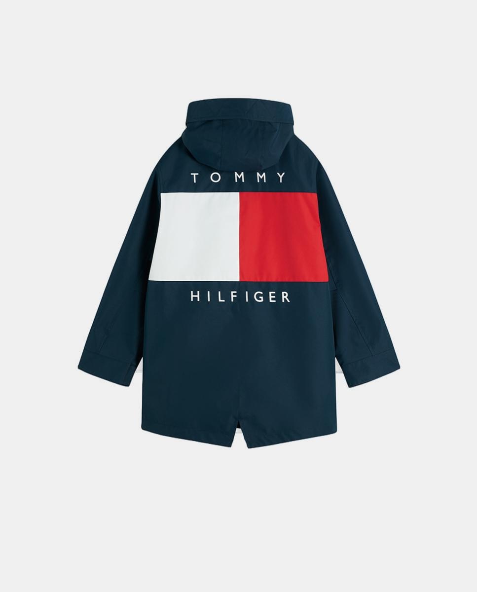 Parka com Bandeira da Marca nas Costas Tommy Hilfiger Azul-6