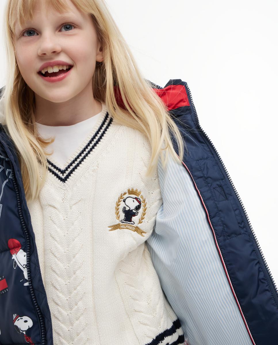Blusão Acolchoado com Capuz e Estampado Snoopy Amarelo-4
