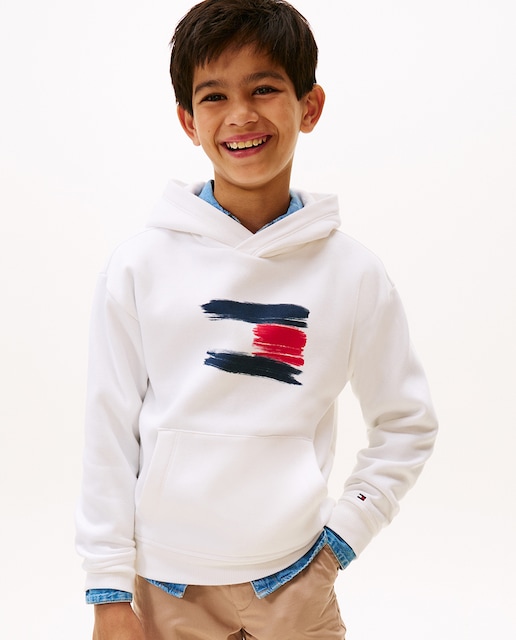 Imagen 0 de Sudadera de niño con capucha y logo de bandera frontal