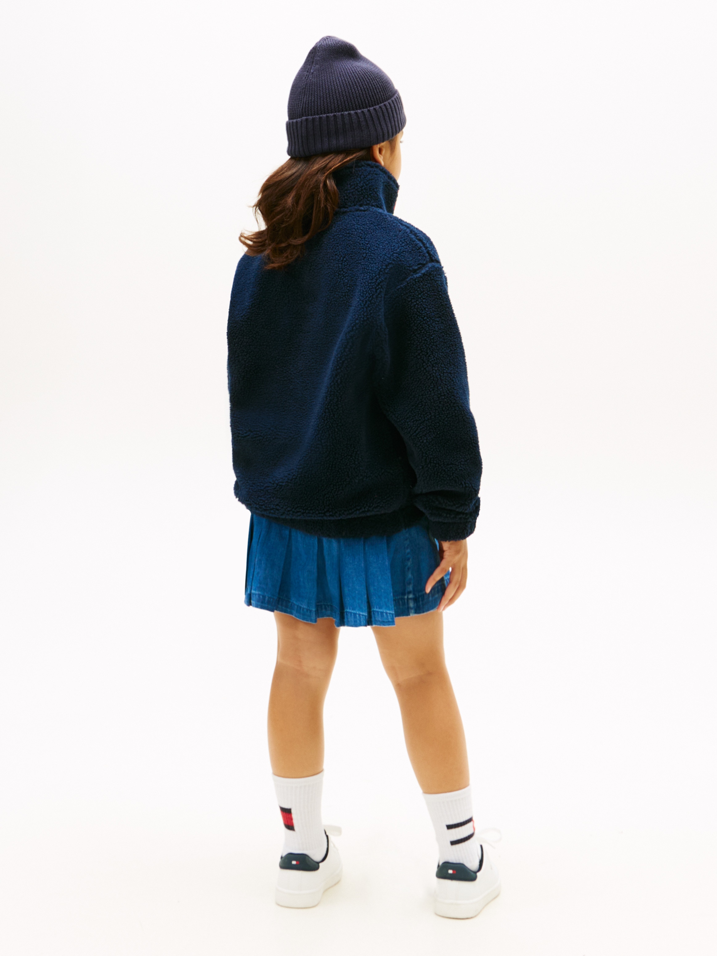 Polar de Pelo de Borrego com Logótipo de Bandeira Tommy Hilfiger Azul-2