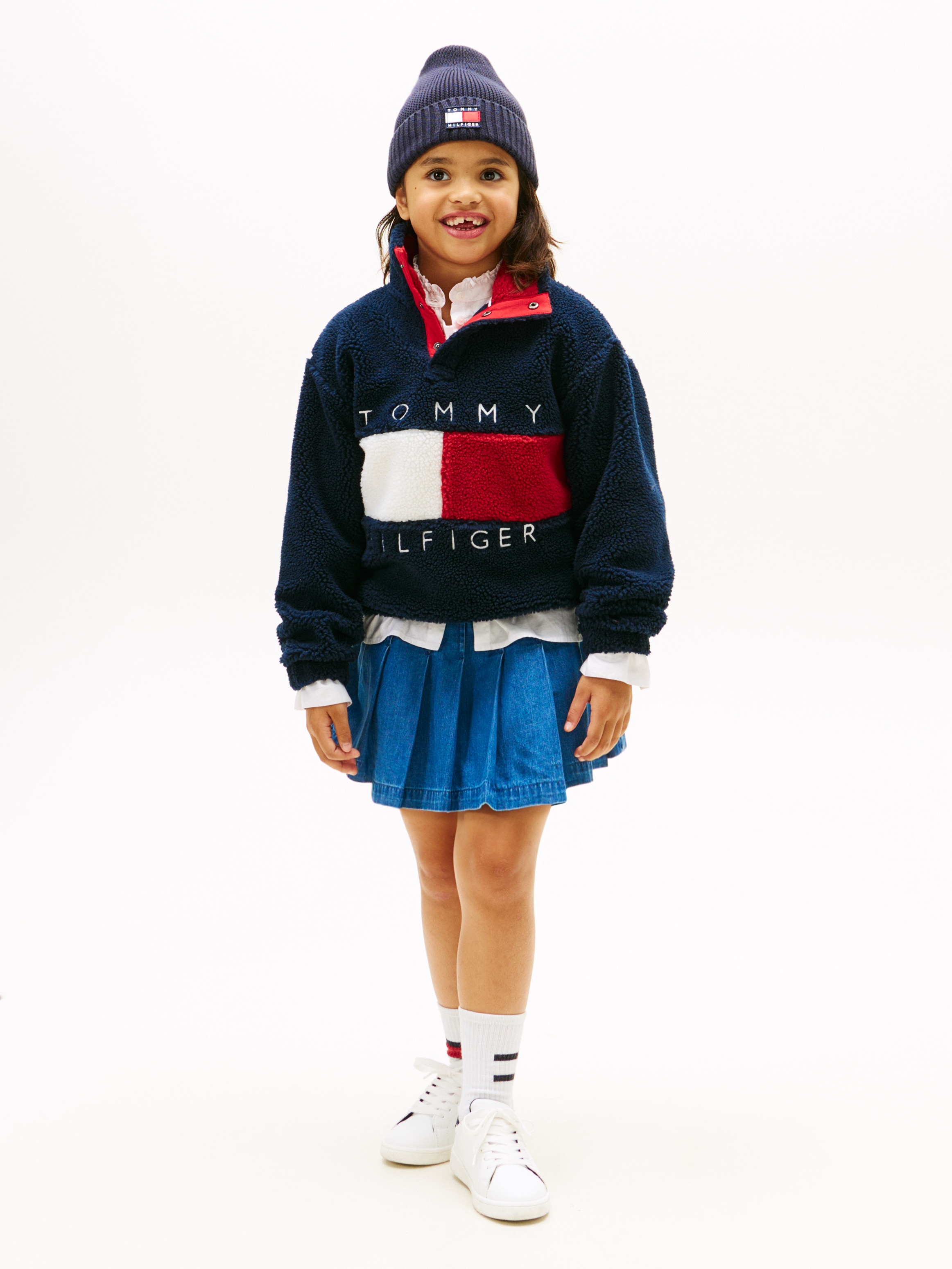 Polar de Pelo de Borrego com Logótipo de Bandeira Tommy Hilfiger Azul-4
