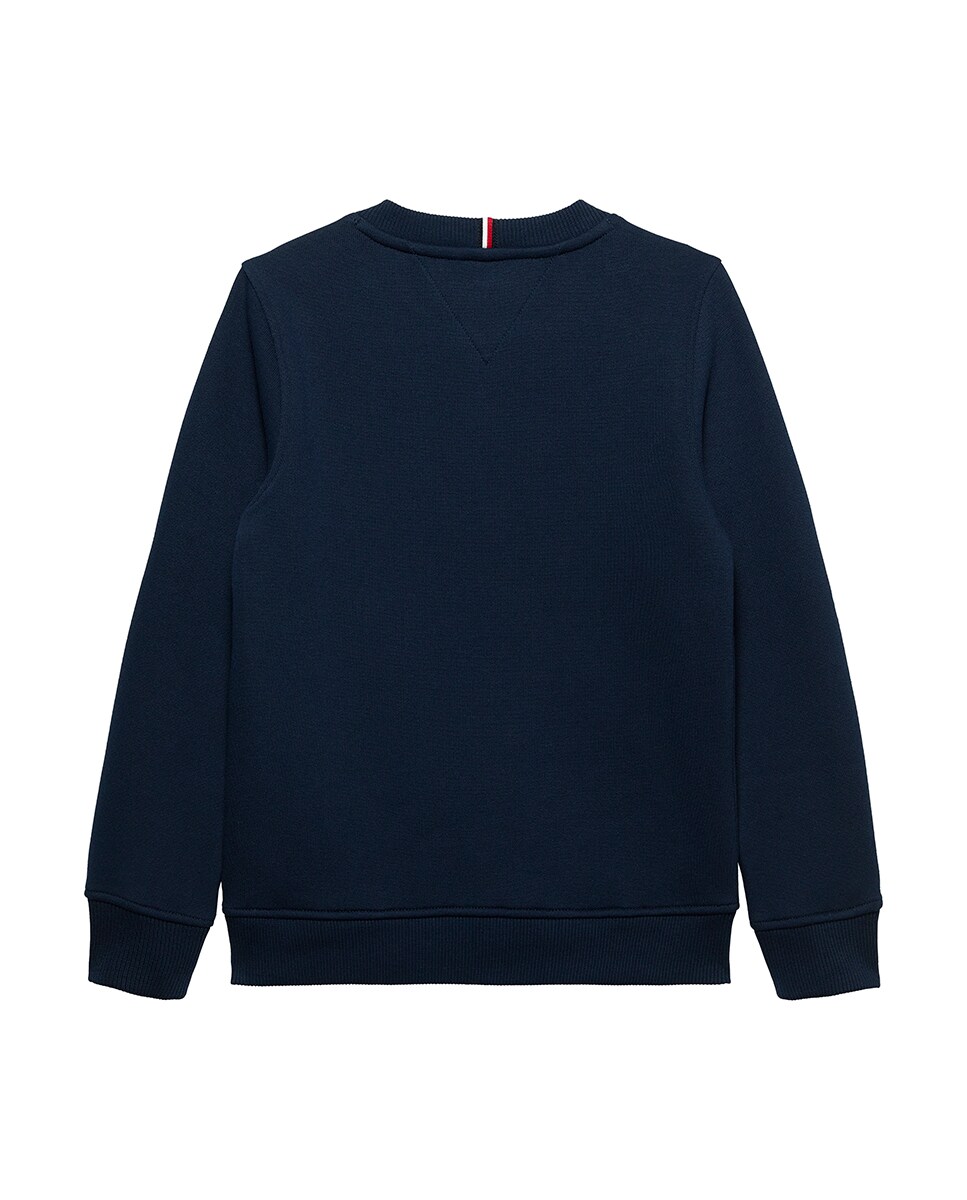 Sweatshirt com Gola Redonda e Logótipo de Bandeira Azul-6