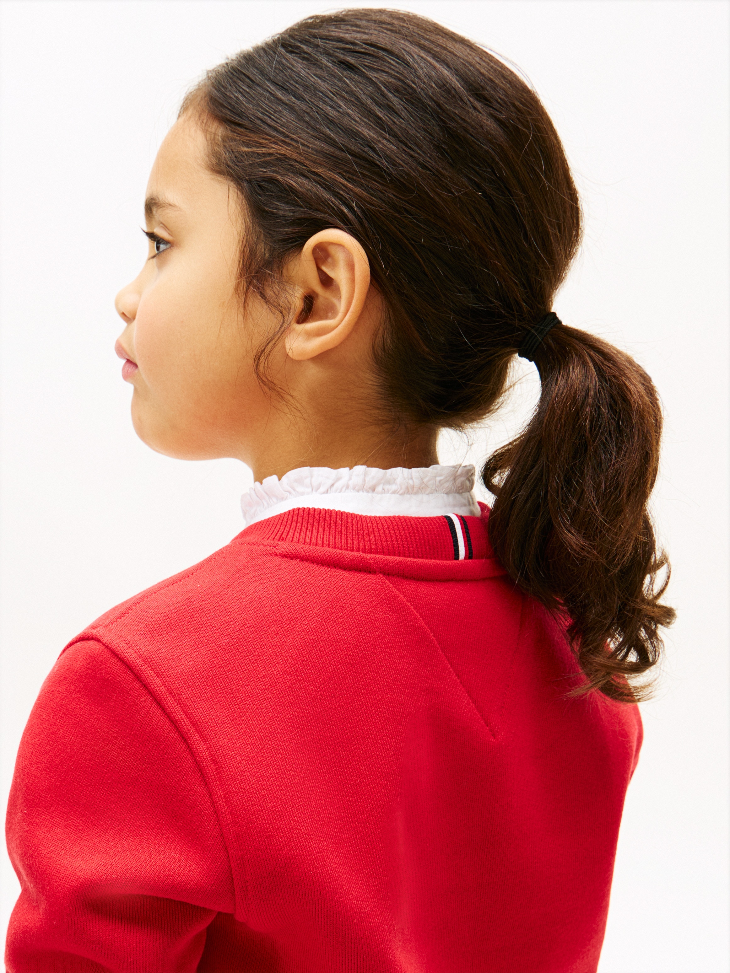 Sweatshirt com Decote Redondo e Logótipo de Bandeira Tommy Hilfiger Vermelho-3